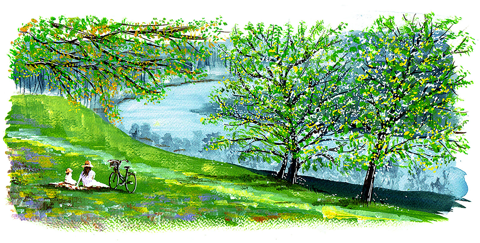 Watercolor - Julianakanaal near Elsloo, Limburg